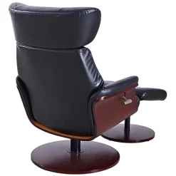 Kirkland's Home Faux Leather Accent Chair With Ottoman- Accent Chairs