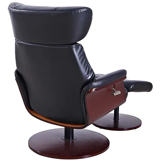 Kirkland's Home Faux Leather Accent Chair With Ottoman- Accent Chairs