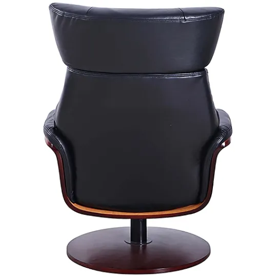 Kirkland's Home Faux Leather Accent Chair With Ottoman- Accent Chairs