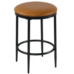 Kirkland's Home Faux Leather And Metal Counter Stool- Bar Stools & Counter Height Stools