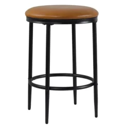 Kirkland's Home Faux Leather And Metal Counter Stool- Bar Stools & Counter Height Stools