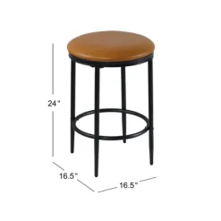 Kirkland's Home Faux Leather And Metal Counter Stool- Bar Stools & Counter Height Stools