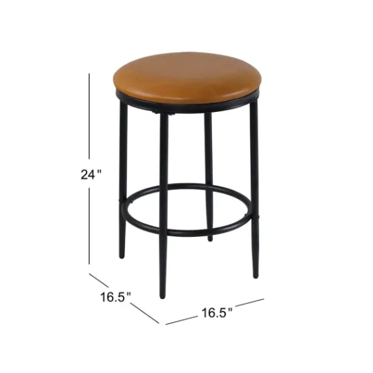 Kirkland's Home Faux Leather And Metal Counter Stool- Bar Stools & Counter Height Stools