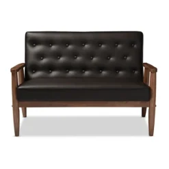 Kirkland's Home Faux Leather And Rubberwood Loveseat, 49 In.- Sofas & Loveseats