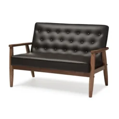 Kirkland's Home Faux Leather And Rubberwood Loveseat, 49 In.- Sofas & Loveseats