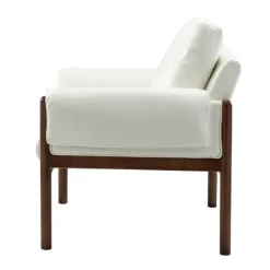 Kirkland's Home Faux Leather And Wood Accent Chair- Accent Chairs