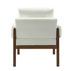 Kirkland's Home Faux Leather And Wood Accent Chair- Accent Chairs