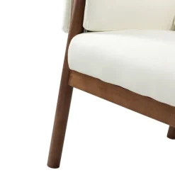 Kirkland's Home Faux Leather And Wood Accent Chair- Accent Chairs