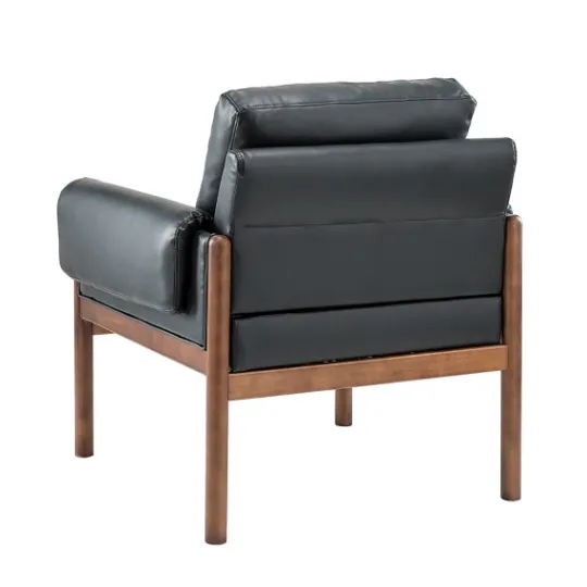 Kirkland's Home Faux Leather And Wood Accent Chair- Accent Chairs