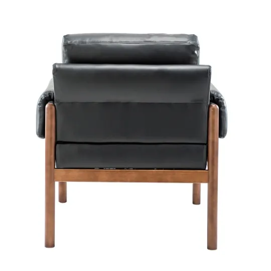 Kirkland's Home Faux Leather And Wood Accent Chair- Accent Chairs