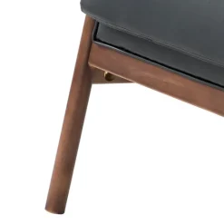 Kirkland's Home Faux Leather And Wood Accent Chair- Accent Chairs