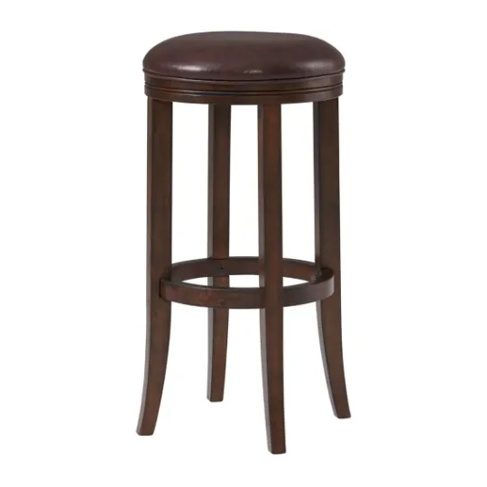 Kirkland's Home Faux Leather And Wood Bar Stool- Bar Stools & Counter Height Stools
