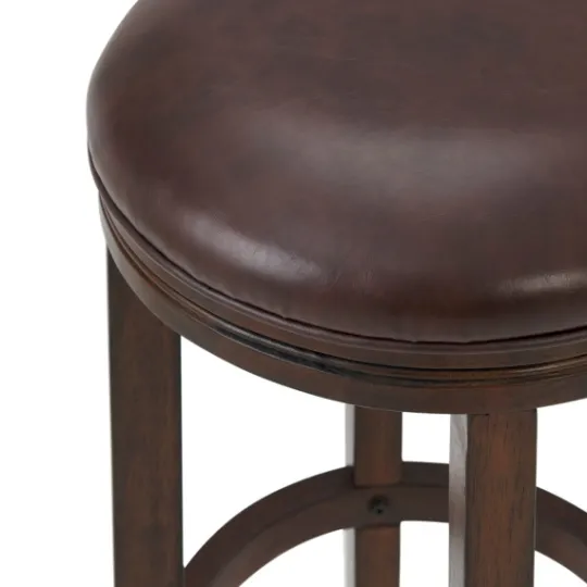Kirkland's Home Faux Leather And Wood Bar Stool- Bar Stools & Counter Height Stools