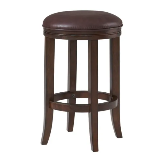 Kirkland's Home Faux Leather And Wood Counter Stool- Bar Stools & Counter Height Stools