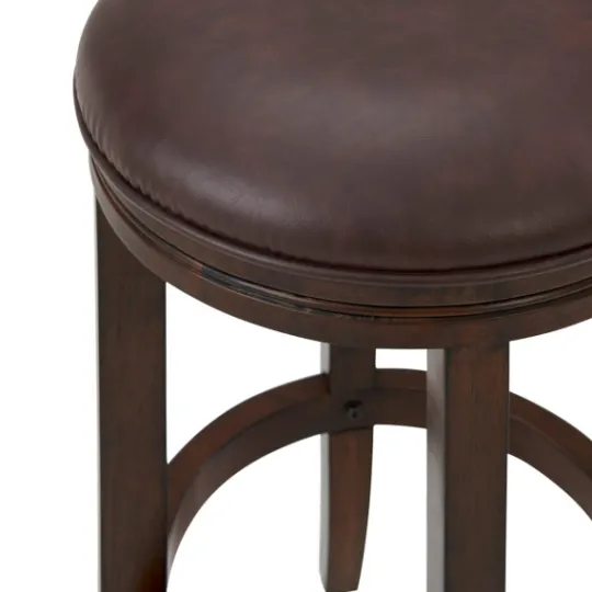 Kirkland's Home Faux Leather And Wood Counter Stool- Bar Stools & Counter Height Stools