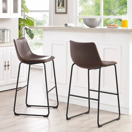 Kirkland's Home Faux Leather Bar Stools, Set Of 2- Bar Stools & Counter Height Stools