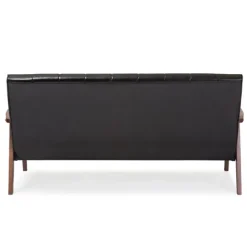 Kirkland's Home Faux Leather Channel Sofa, 63 In.- Sofas & Loveseats