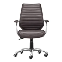 Kirkland's Home Faux Leather Channeled Office Chair- Office Furniture