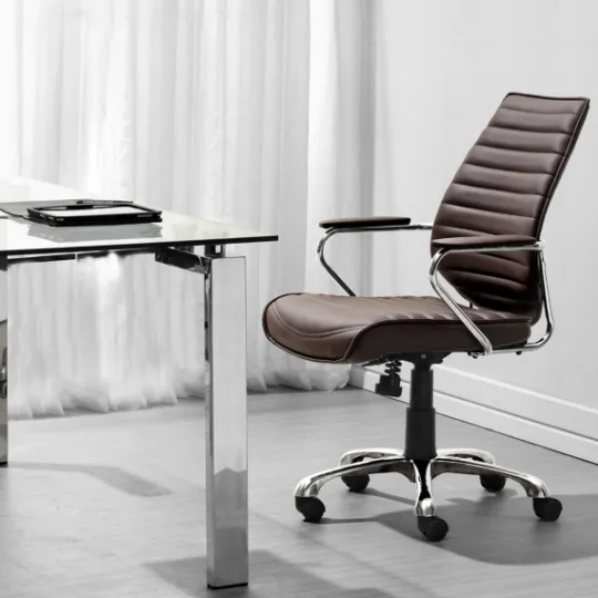 Kirkland's Home Faux Leather Channeled Office Chair- Office Furniture