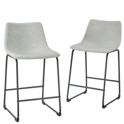 Kirkland's Home Faux Leather Counter Stools, Set Of 2- Bar Stools & Counter Height Stools