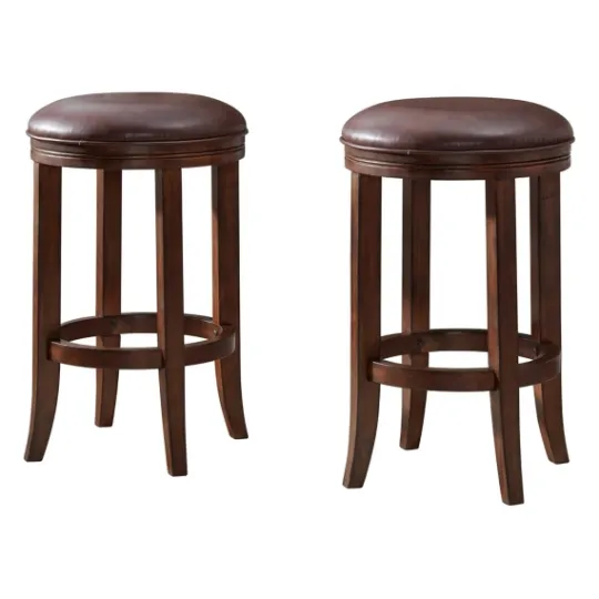 Kirkland's Home Faux Leather Counter Stools, Set Of 2- Bar Stools & Counter Height Stools