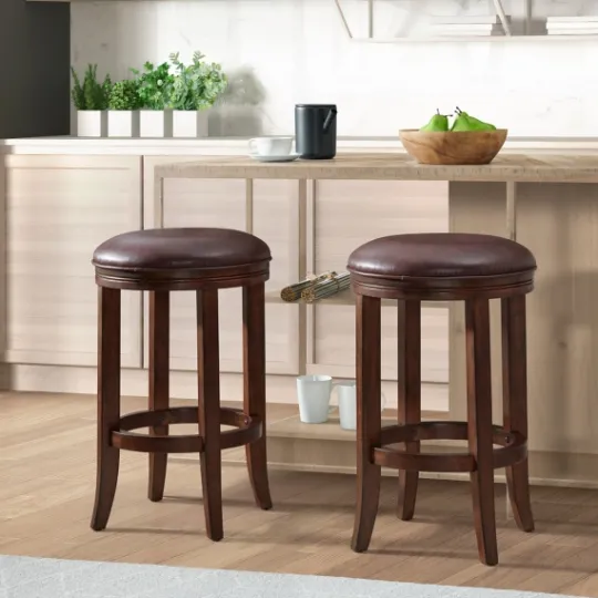 Kirkland's Home Faux Leather Counter Stools, Set Of 2- Bar Stools & Counter Height Stools
