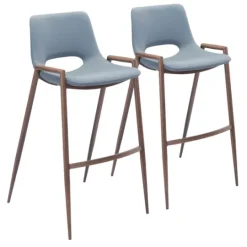 Kirkland's Home Faux Leather Cutout Bar Stools, Set Of 2- Bar Stools & Counter Height Stools