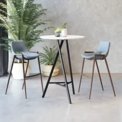 Kirkland's Home Faux Leather Cutout Bar Stools, Set Of 2- Bar Stools & Counter Height Stools