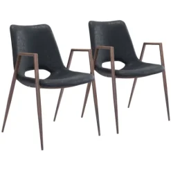 Kirkland's Home Faux Leather Cutout Dining Chairs, Set Of 2- Dining Chairs