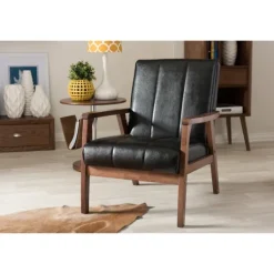 Kirkland's Home Faux Leather Kegan Accent Chair- Accent Chairs
