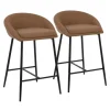 Kirkland's Home Faux Leather Low Counter Stools, Set Of 2- Bar Stools & Counter Height Stools