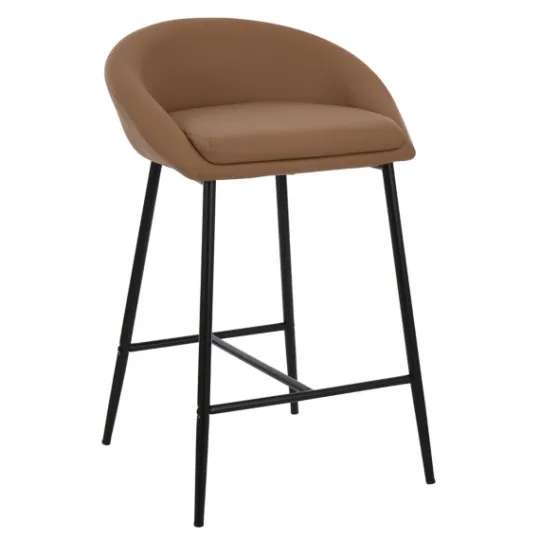 Kirkland's Home Faux Leather Low Counter Stools, Set Of 2- Bar Stools & Counter Height Stools