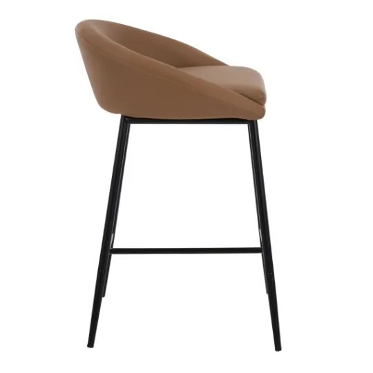 Kirkland's Home Faux Leather Low Counter Stools, Set Of 2- Bar Stools & Counter Height Stools