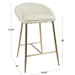 Kirkland's Home Faux Leather Low Counter Stools, Set Of 2- Bar Stools & Counter Height Stools