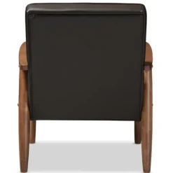 Kirkland's Home Faux Leather Mid-Century Modern Accent Chair- Accent Chairs