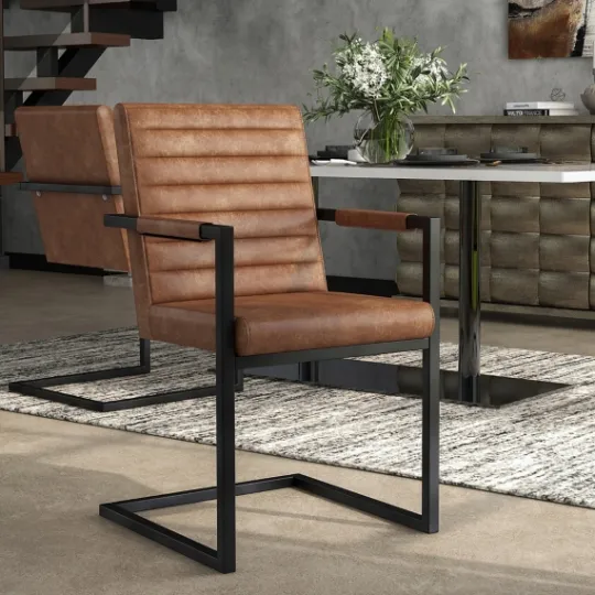 Kirkland's Home Faux Leather Modern Accent Chairs, Set Of 2- Accent Chairs