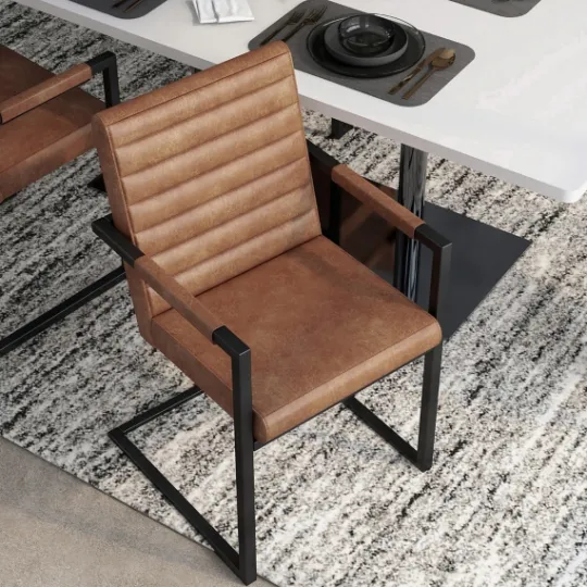 Kirkland's Home Faux Leather Modern Accent Chairs, Set Of 2- Accent Chairs