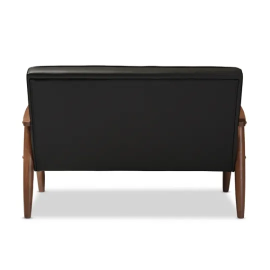 Kirkland's Home Faux Leather Modern 2-Seat Loveseat- Sofas & Loveseats