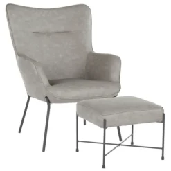 Kirkland's Home Faux Leather 2-Pc. Chair And Ottoman Set- Accent Chairs