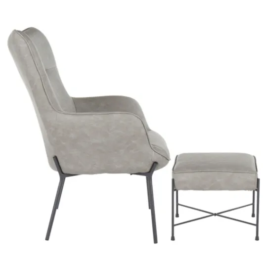 Kirkland's Home Faux Leather 2-Pc. Chair And Ottoman Set- Accent Chairs