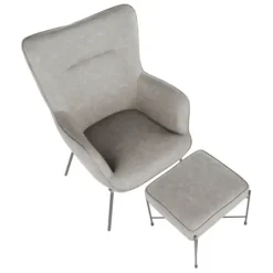 Kirkland's Home Faux Leather 2-Pc. Chair And Ottoman Set- Accent Chairs