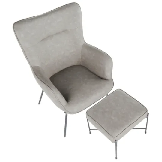 Kirkland's Home Faux Leather 2-Pc. Chair And Ottoman Set- Accent Chairs