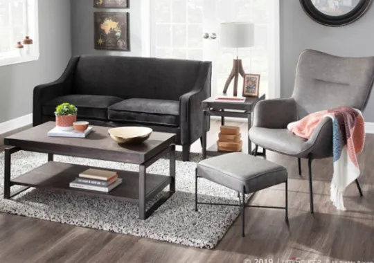 Kirkland's Home Faux Leather 2-Pc. Chair And Ottoman Set- Accent Chairs