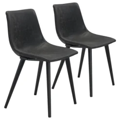 Kirkland's Home Faux Leather Scoop Dining Chairs, Set Of 2- Dining Chairs