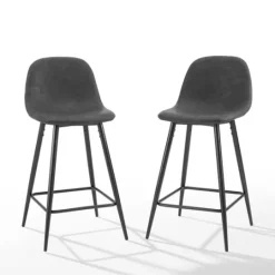 Kirkland's Home Faux Leather Slope Bar Stools, Set Of 2- Bar Stools & Counter Height Stools