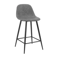 Kirkland's Home Faux Leather Slope Counter Stools, Set Of 2- Bar Stools & Counter Height Stools