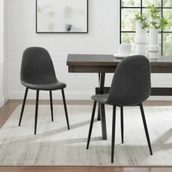 Kirkland's Home Faux Leather Slope Dining Chairs, Set Of 2- Dining Chairs