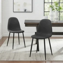Kirkland's Home Faux Leather Slope Dining Chairs, Set Of 2- Dining Chairs