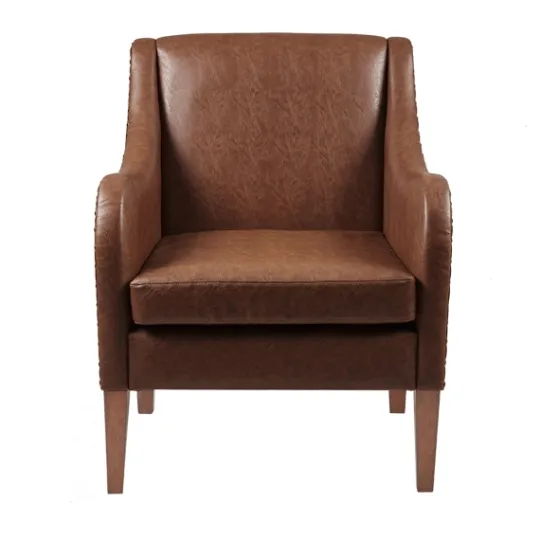 Kirkland's Home Faux Leather Sloped Arm Accent Chair- Accent Chairs