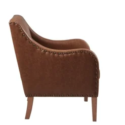 Kirkland's Home Faux Leather Sloped Arm Accent Chair- Accent Chairs